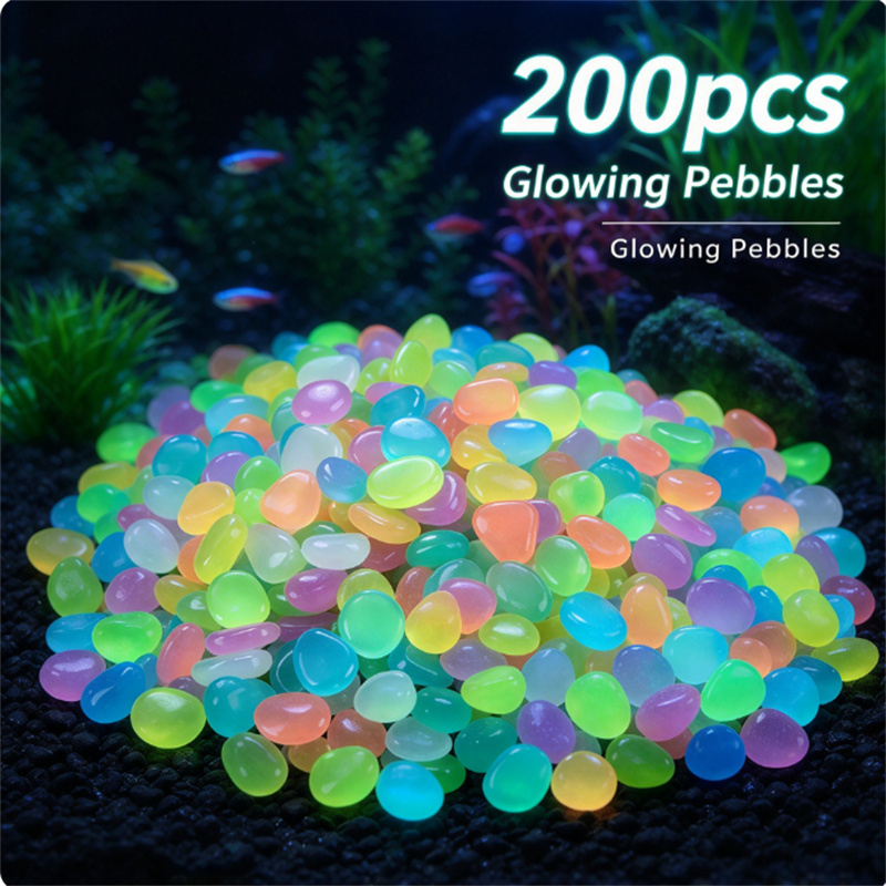 Plant Aquarium Pot - 200 pièces, galets phosphorescents de 1